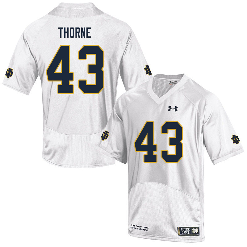 Men #43 Marcus Thorne Notre Dame Fighting Irish College Football Jerseys Sale-White - Click Image to Close